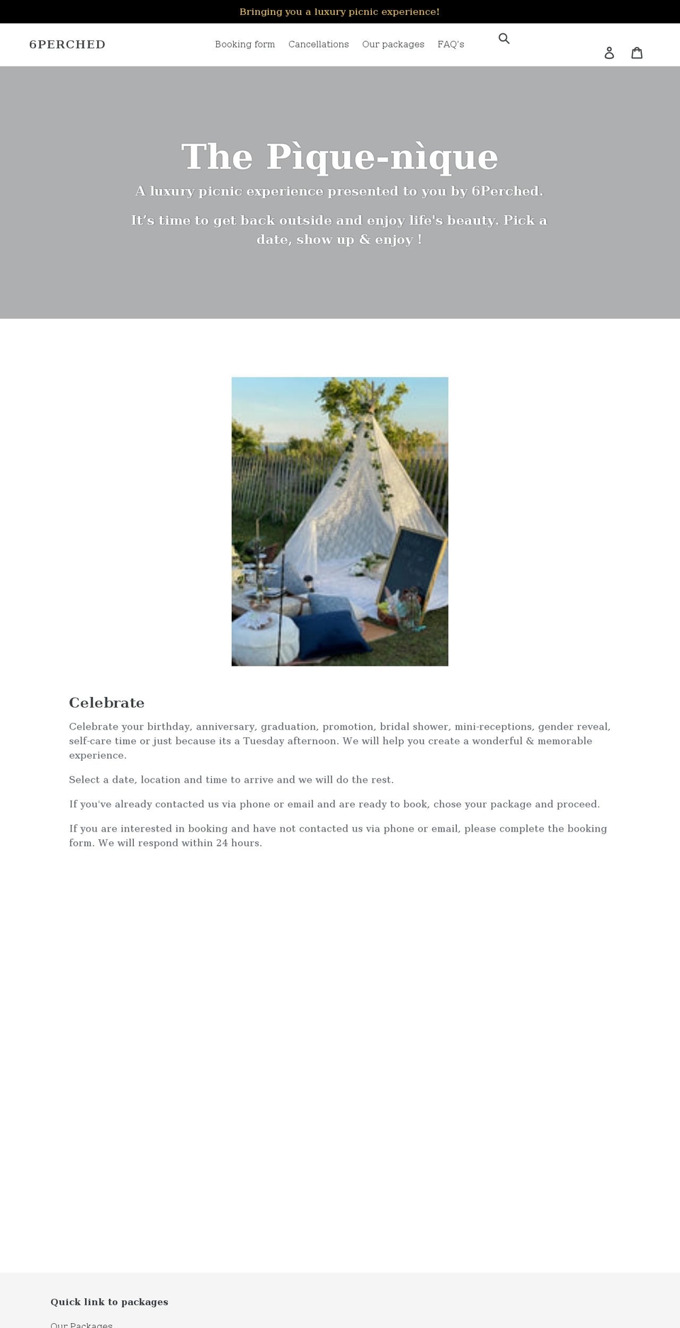 6perched.com shopify website screenshot