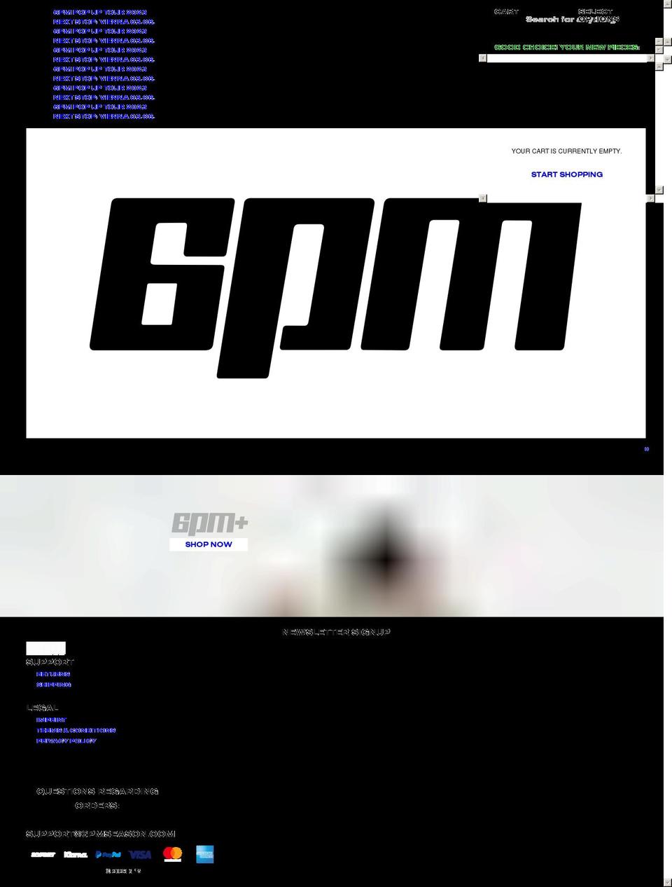 6pmseason.com — Shopify storefront screenshot