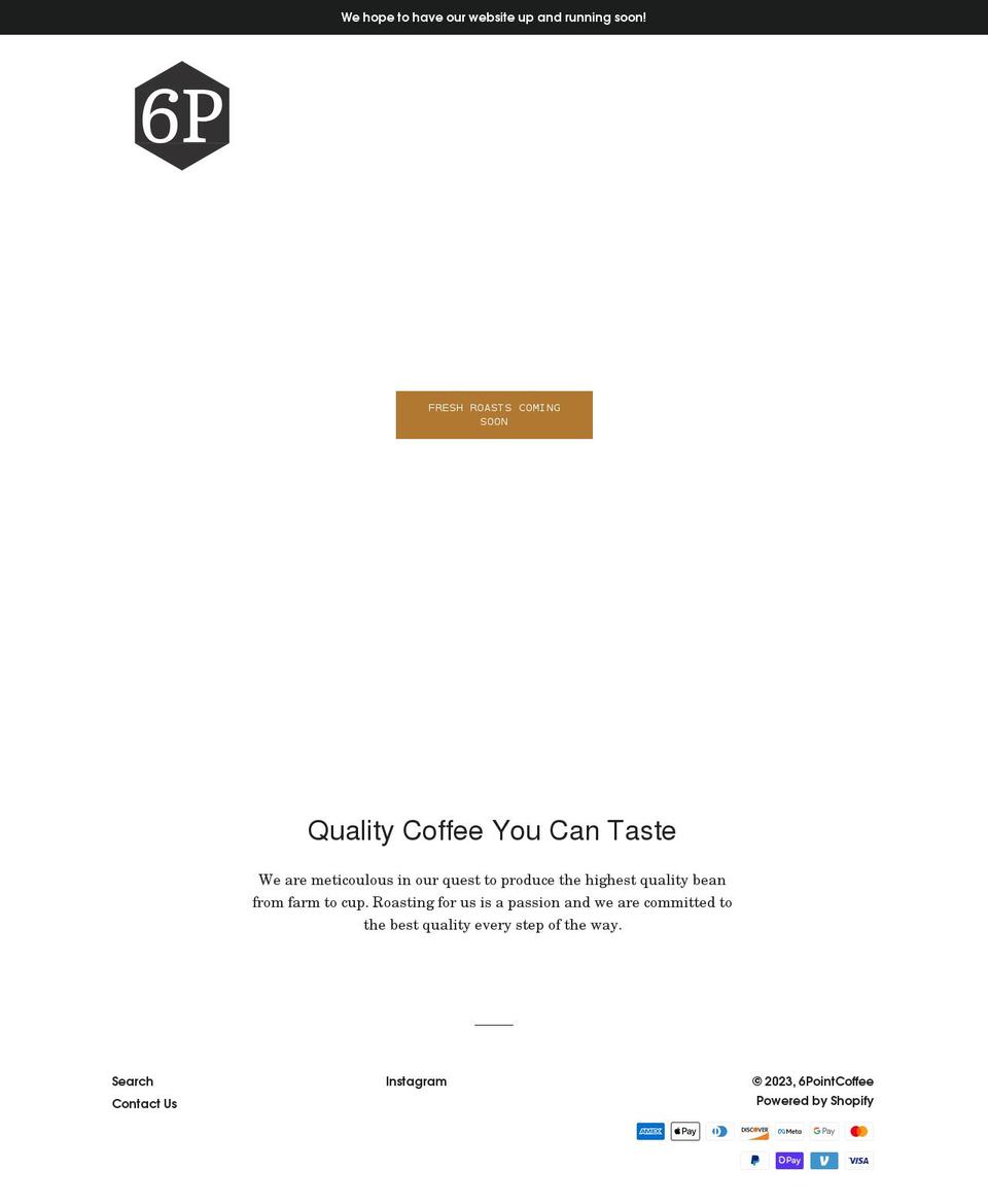 6pointcoffee.com shopify website screenshot