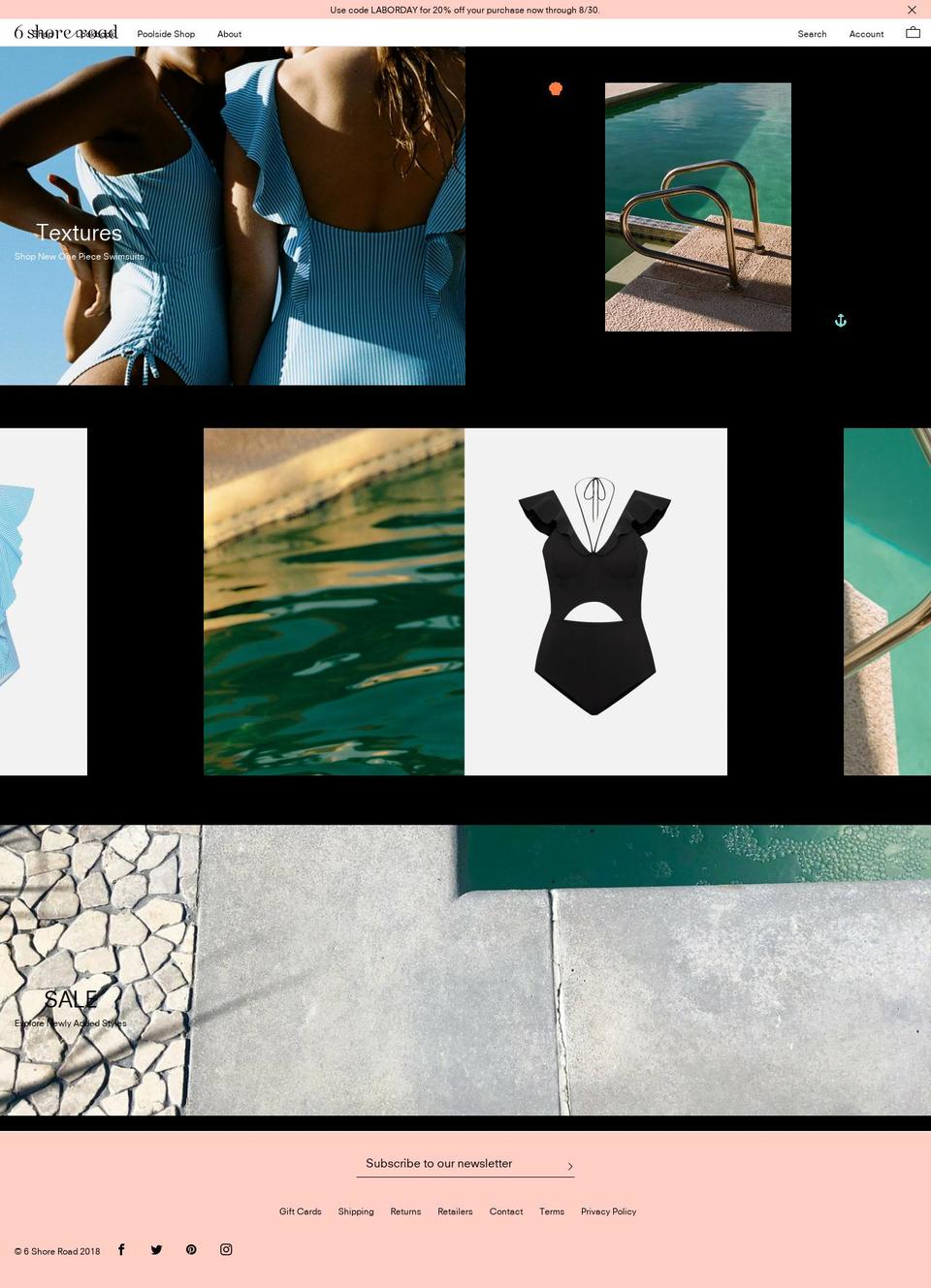 6shoreroad.com shopify website screenshot