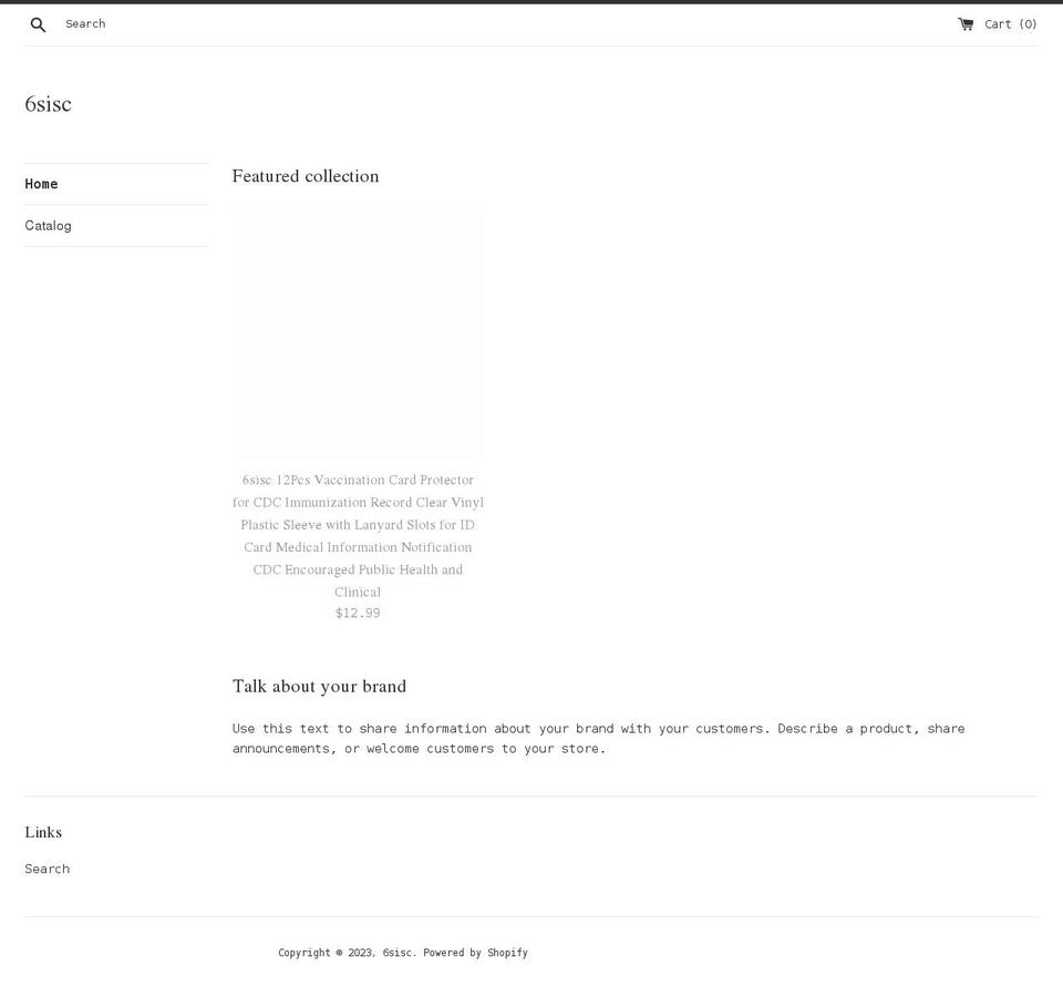 6sisc.com shopify website screenshot
