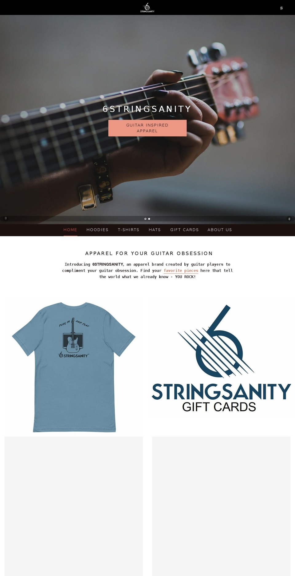 6stringsanity.com shopify website screenshot