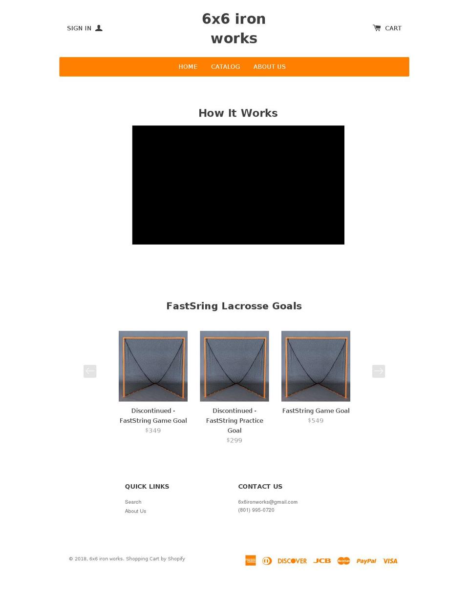 6x6ironworks.com — Shopify storefront screenshot