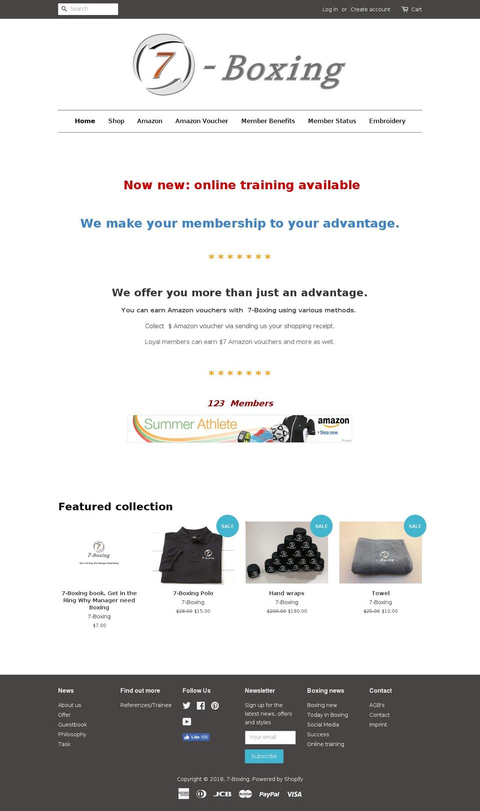 7-boxing.com — Shopify storefront screenshot