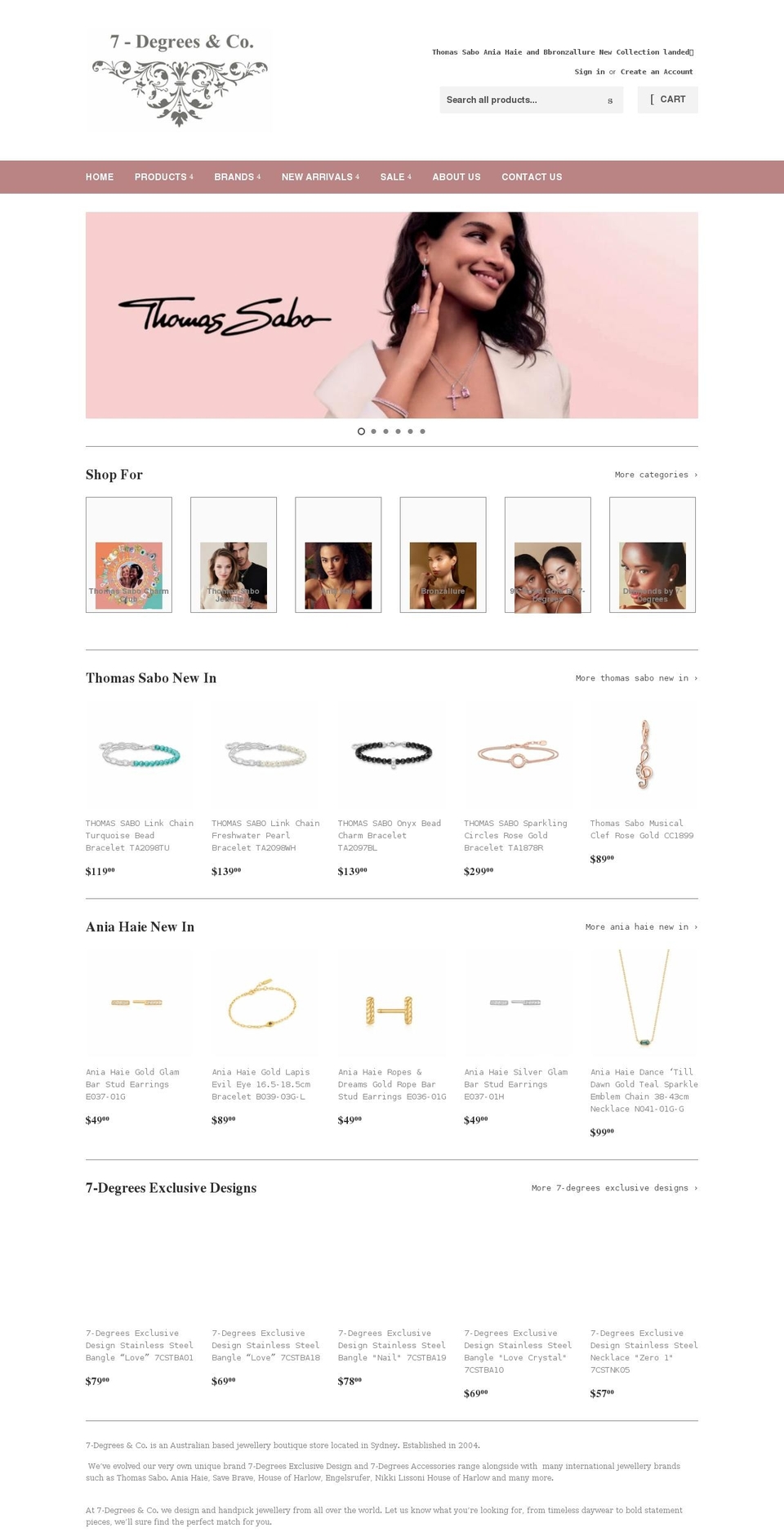 7-degrees.com.au shopify website screenshot