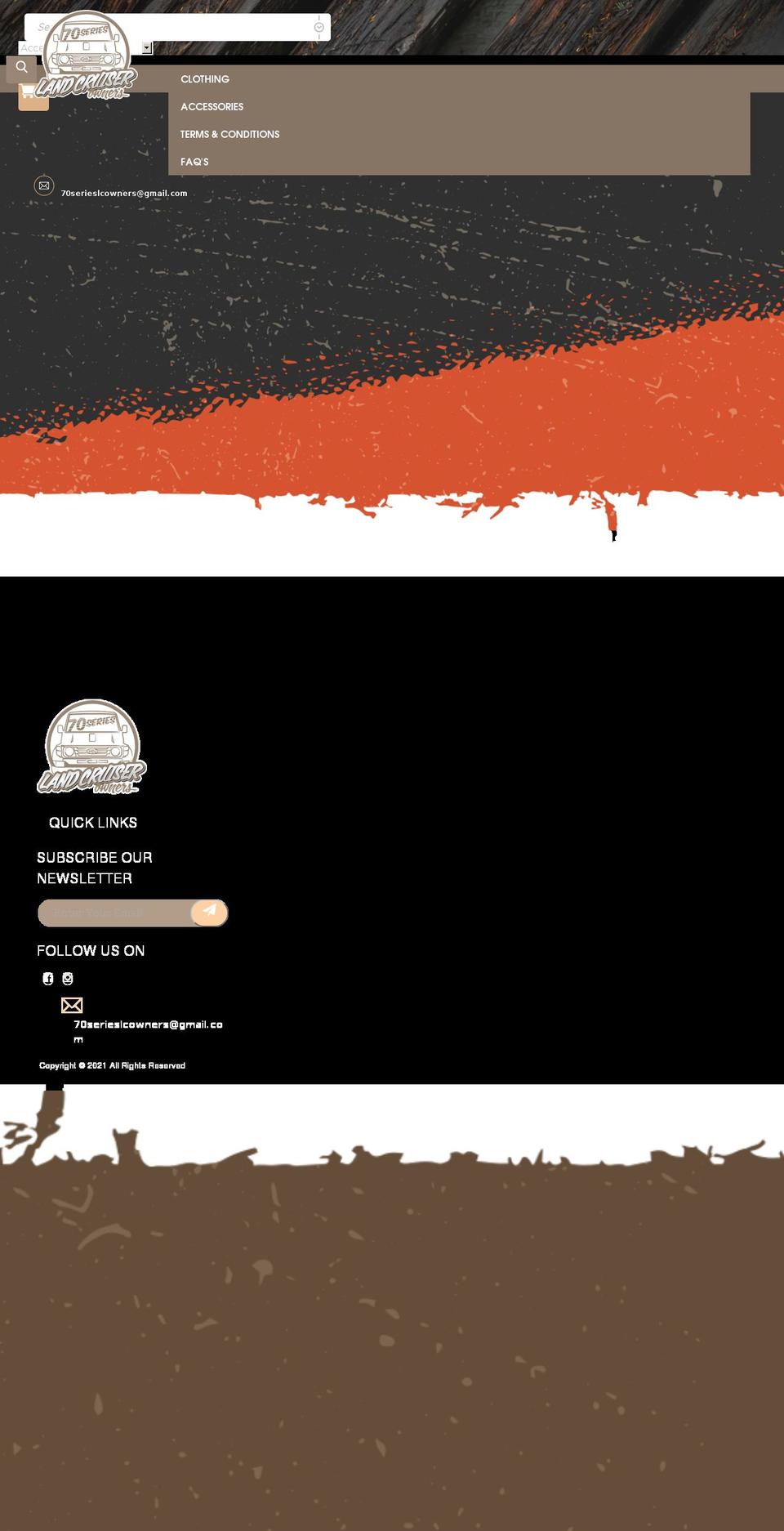 70serieslandcruiserowners.com shopify website screenshot