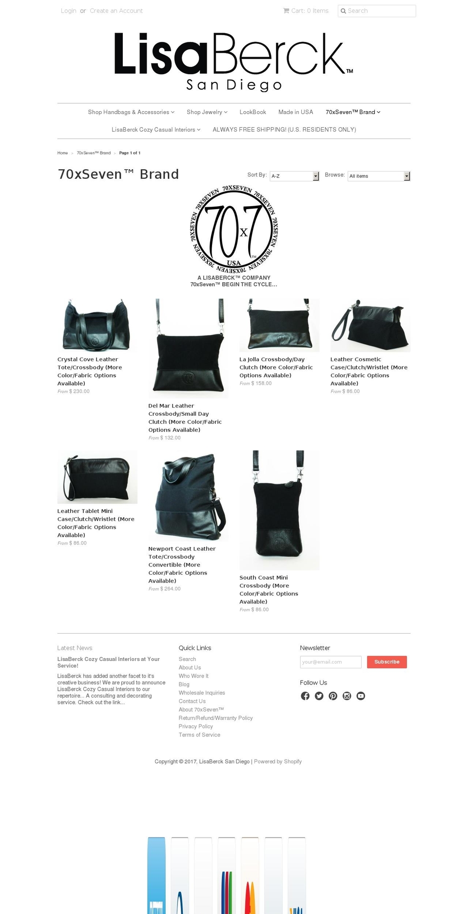 70xseven.com shopify website screenshot