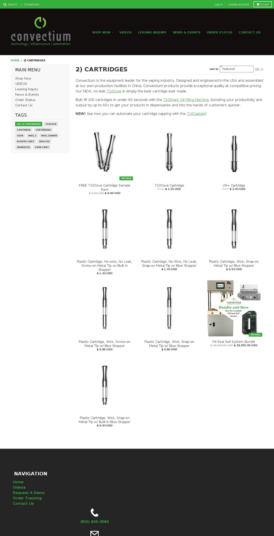 710cartridges.com shopify website screenshot