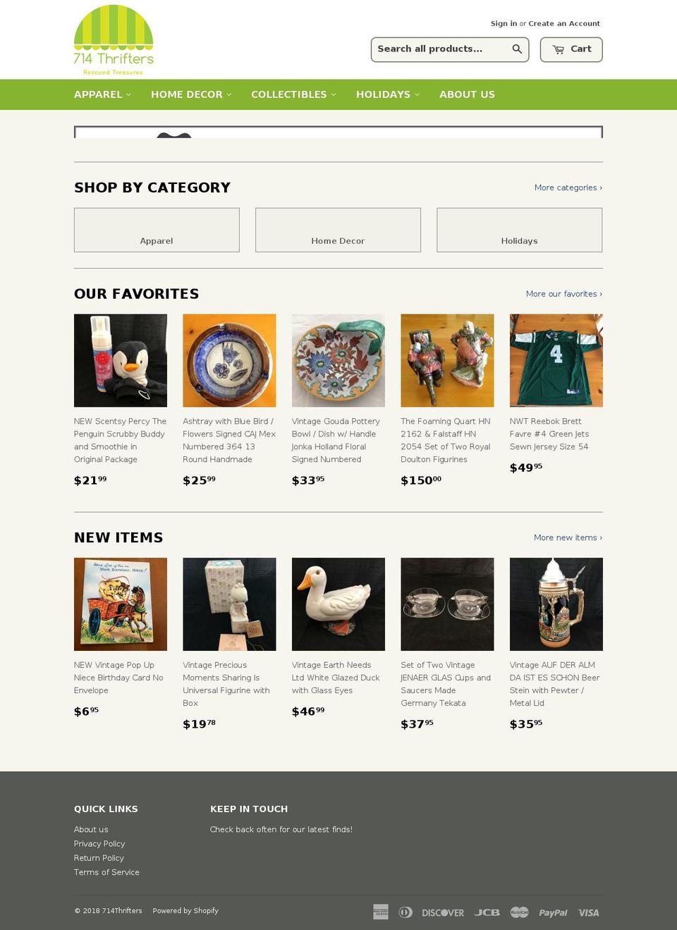 714thrifters.com shopify website screenshot