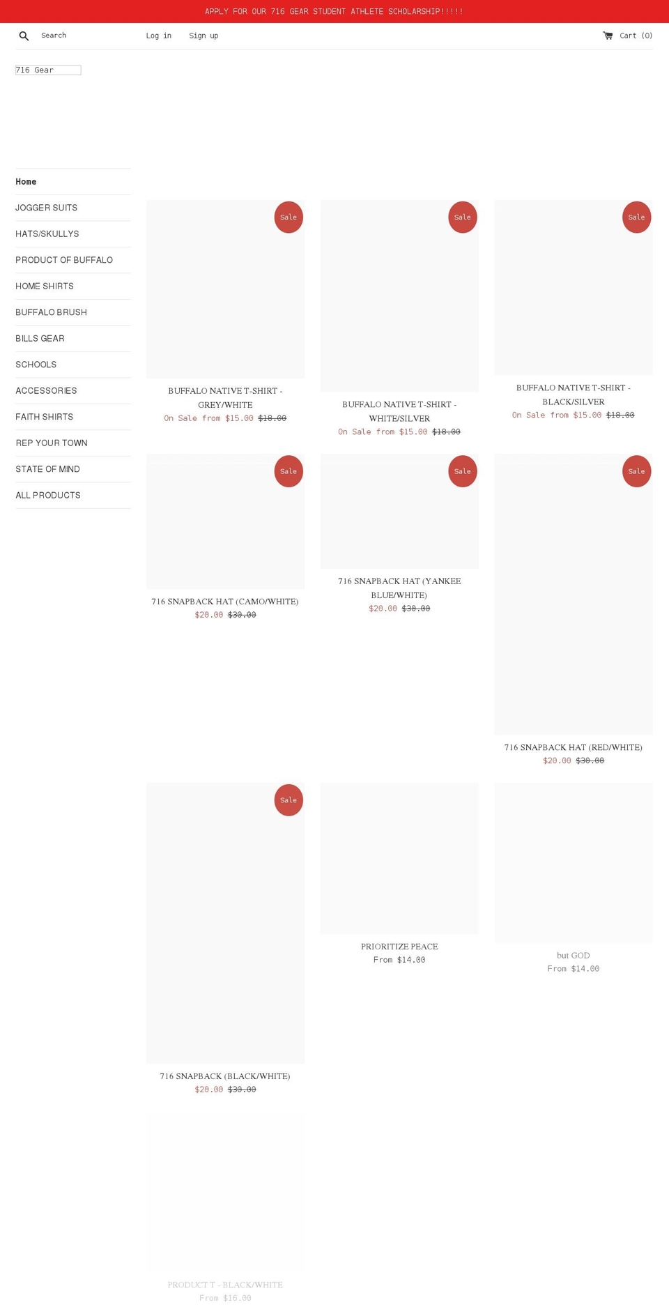 716gearshop.com shopify website screenshot