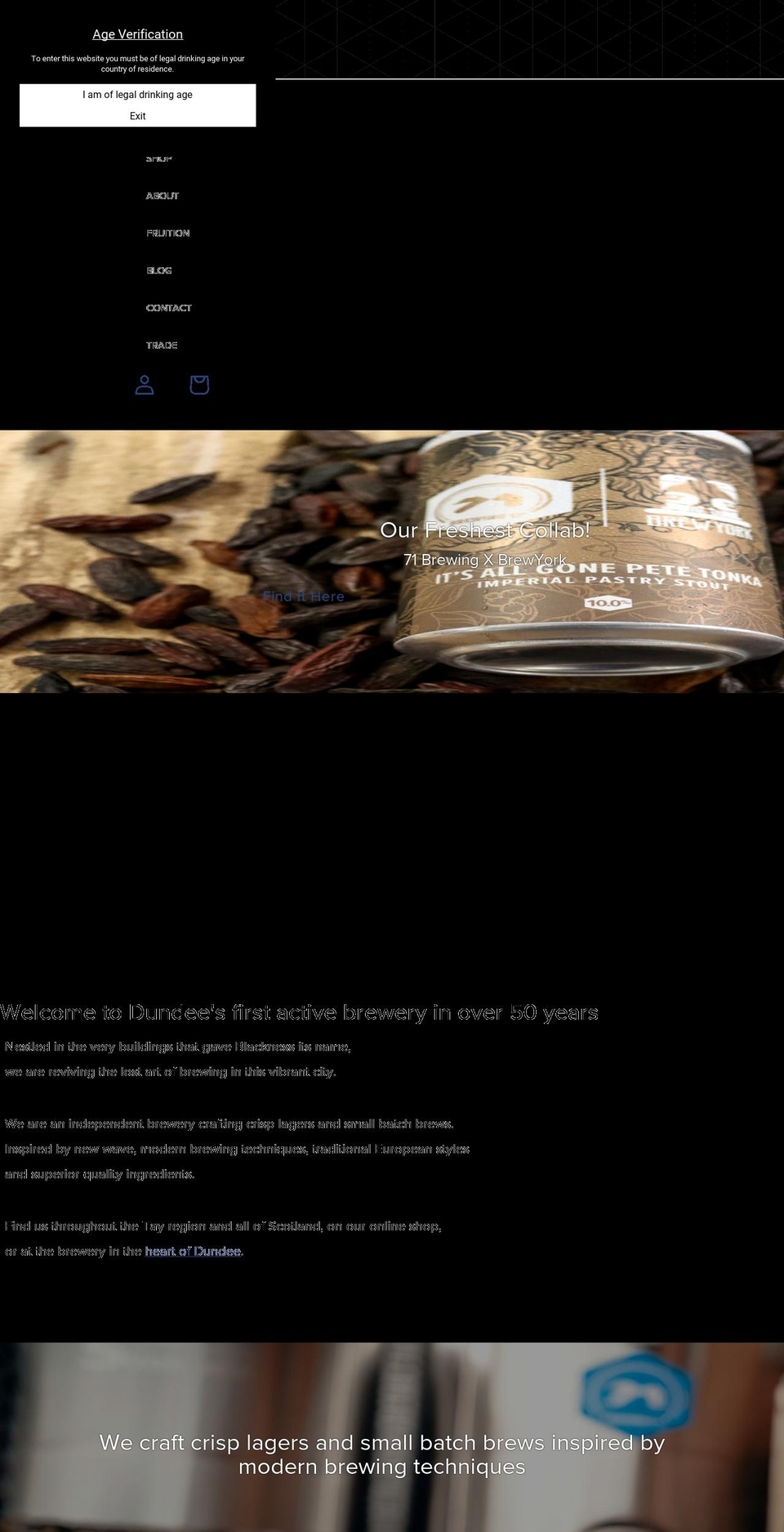 71brewing.com shopify website screenshot