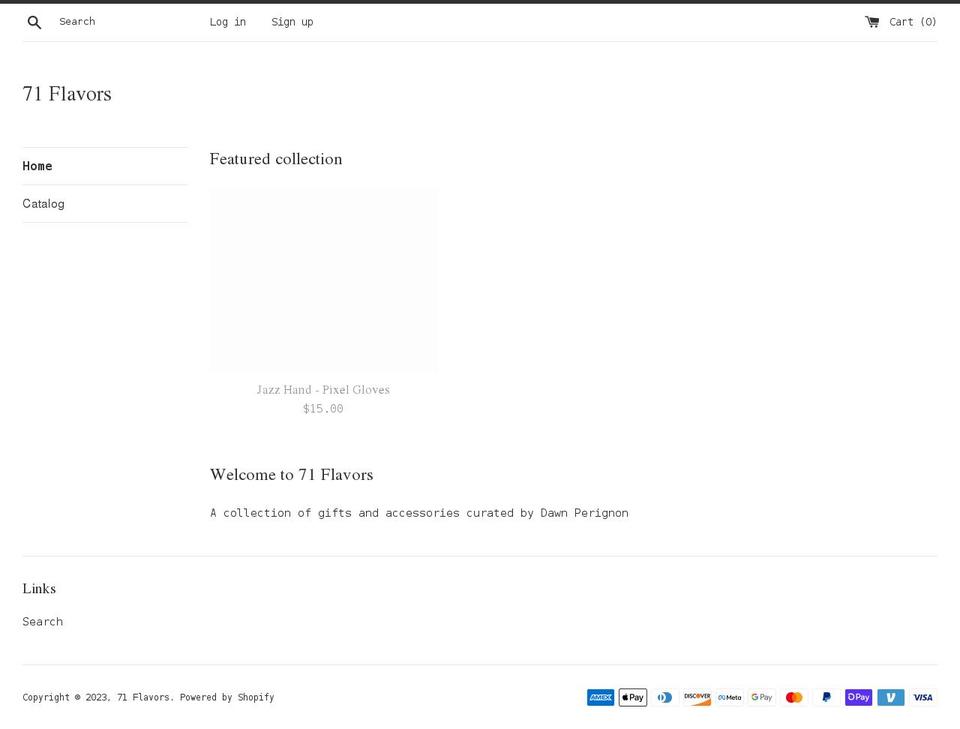 71flavors.com shopify website screenshot