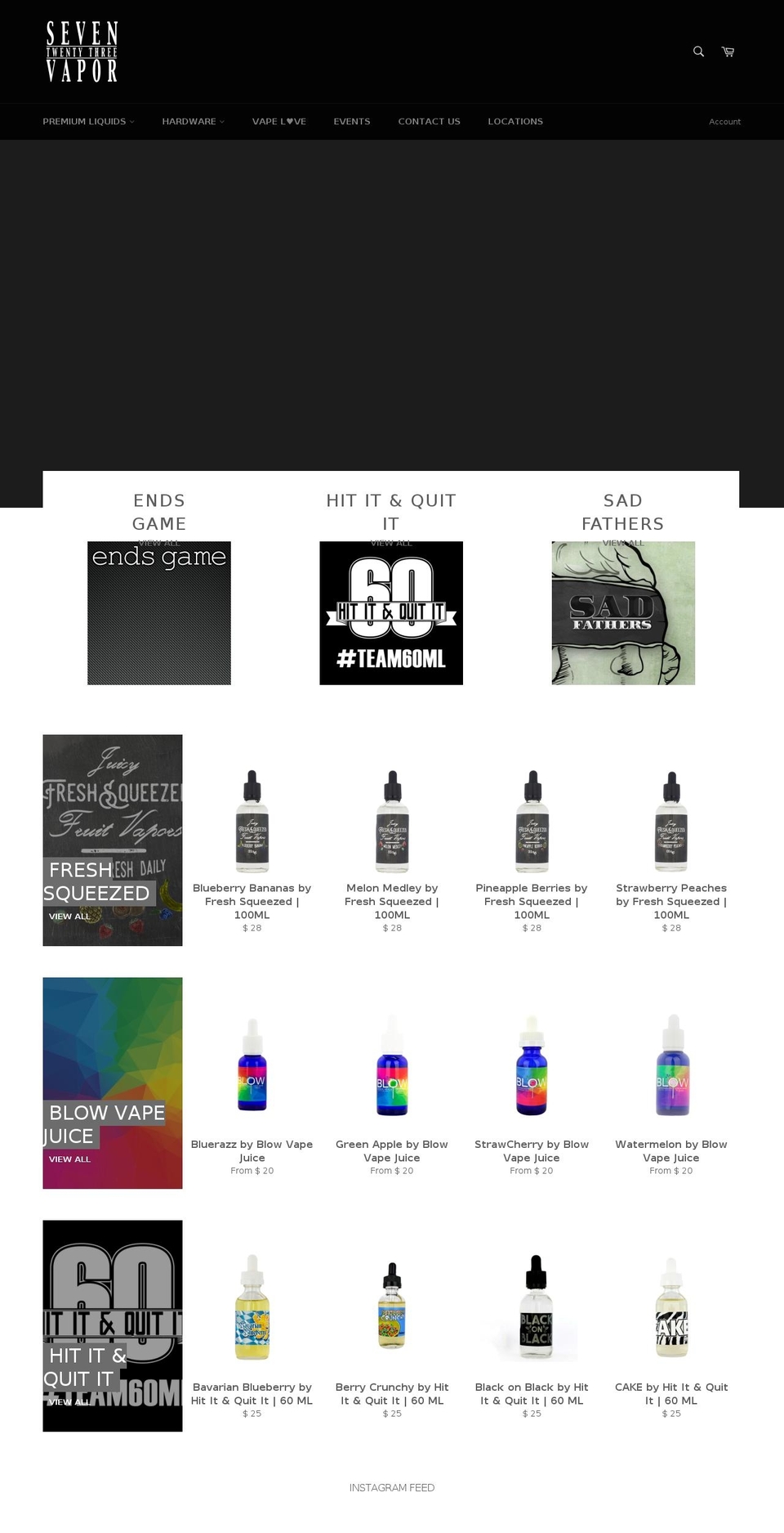 723vapor.com shopify website screenshot