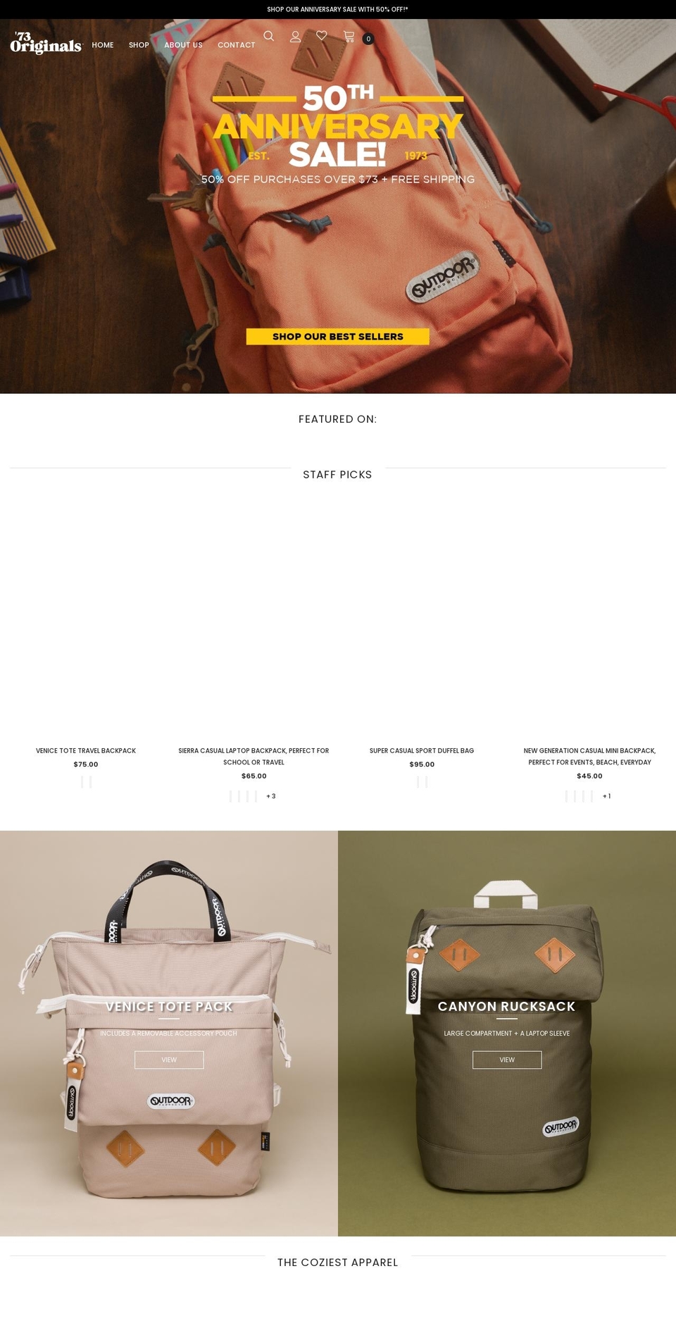 73originals.com shopify website screenshot