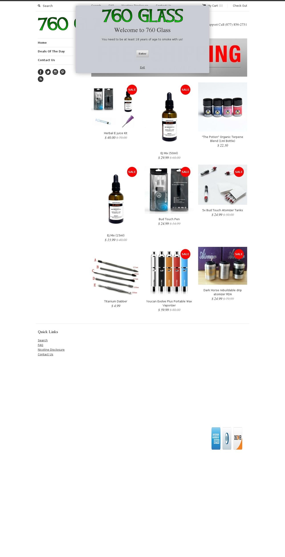 760glass.com shopify website screenshot