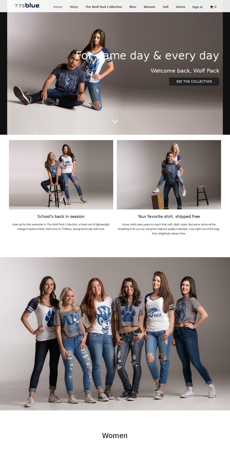 775blue.com — Shopify storefront screenshot