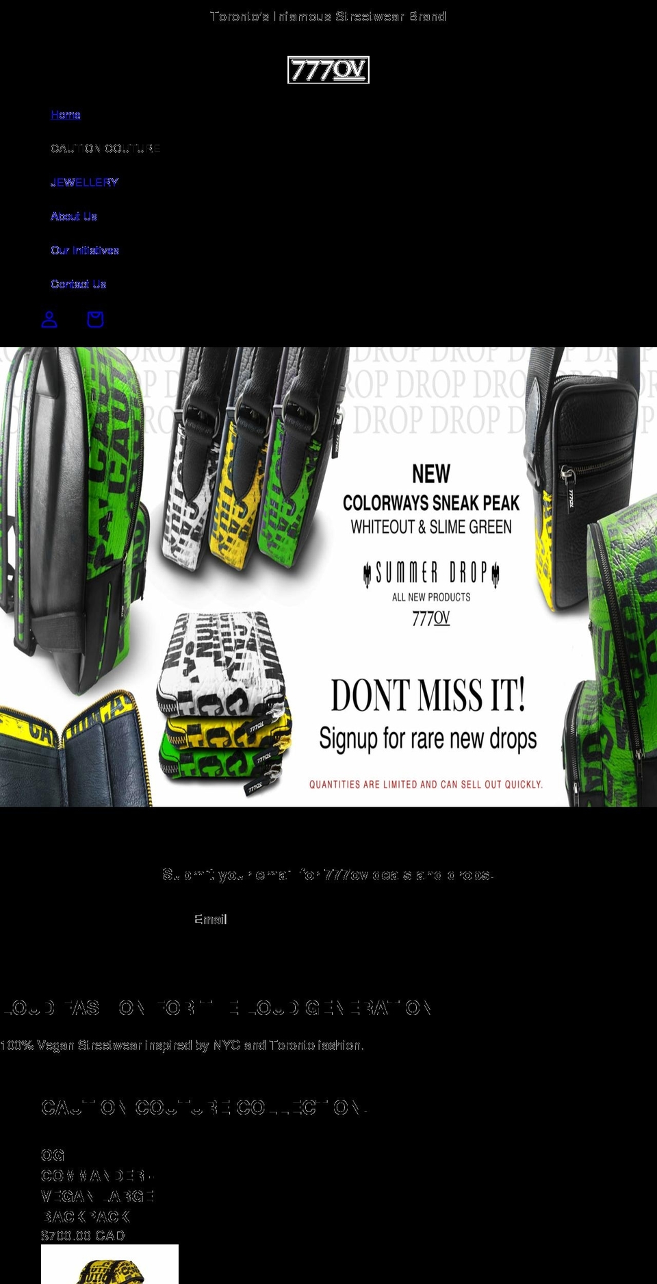 777ov.com shopify website screenshot