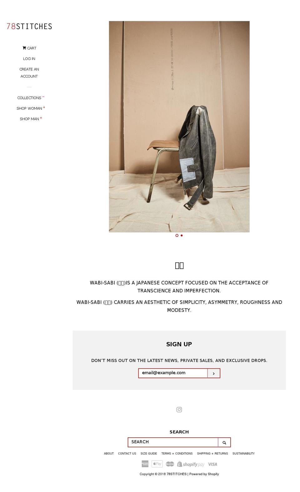 78stitches.com — Shopify storefront screenshot