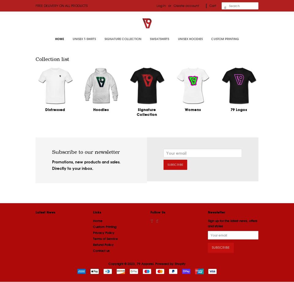 79apparel.com shopify website screenshot