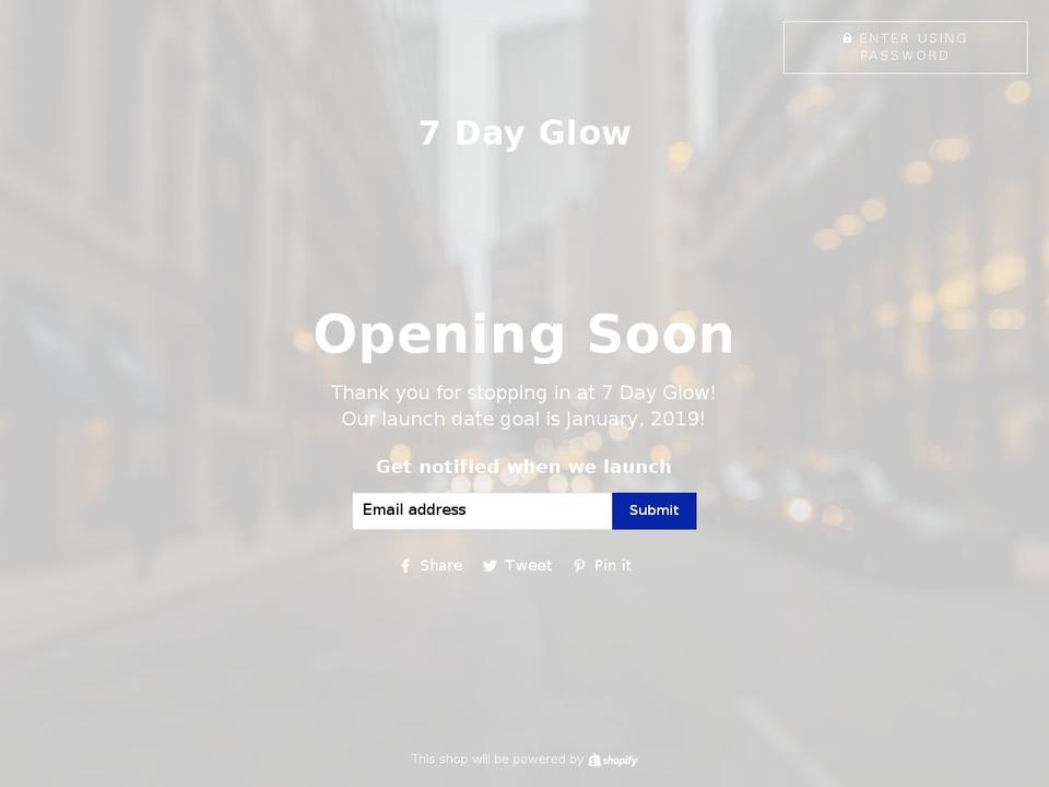 7dayglow.com — Shopify storefront screenshot
