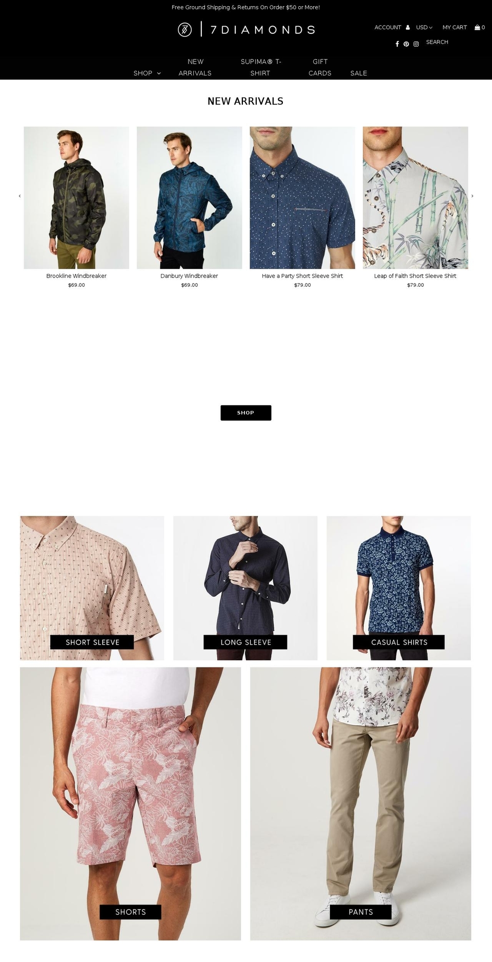 7diamonds.com — Shopify storefront screenshot