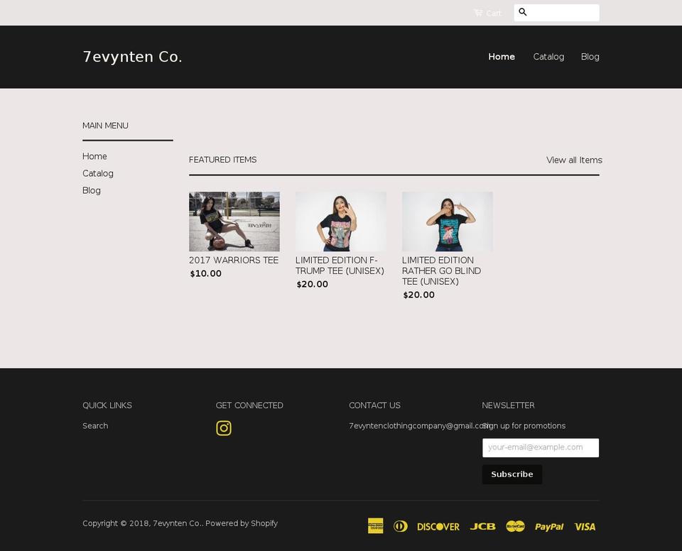 7evynten.com — Shopify storefront screenshot