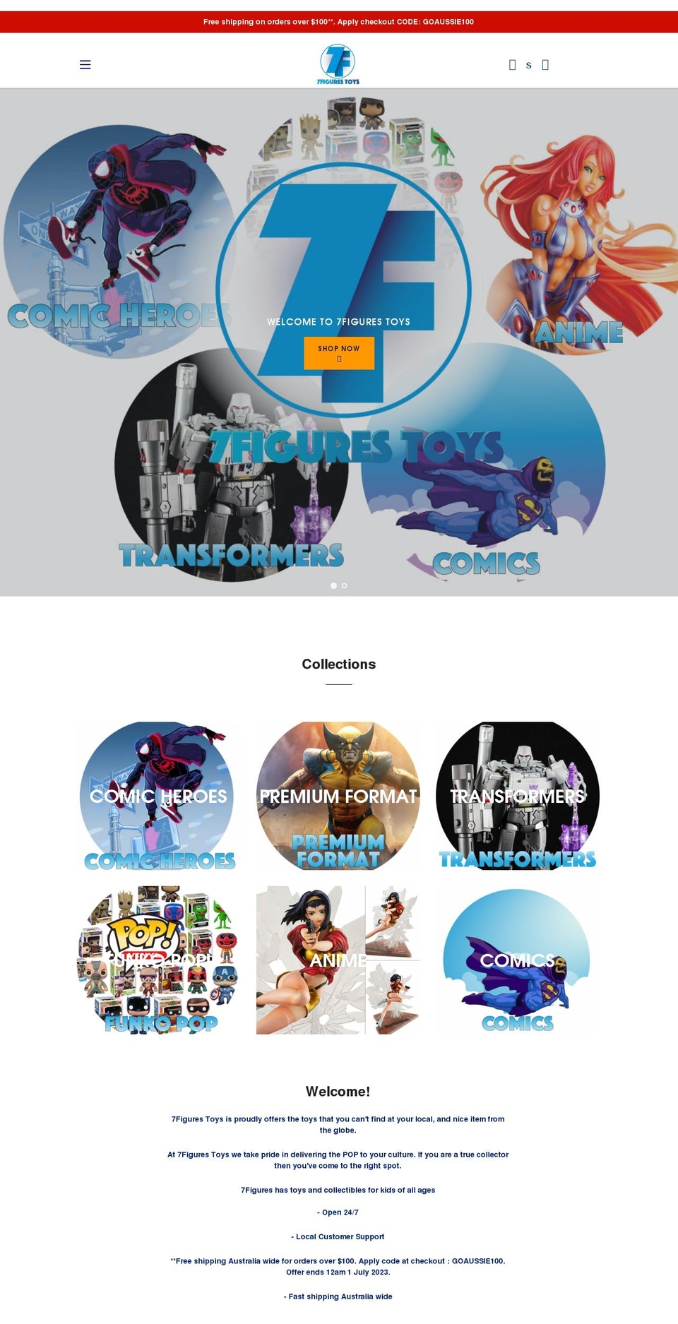 7figurestoys.com shopify website screenshot