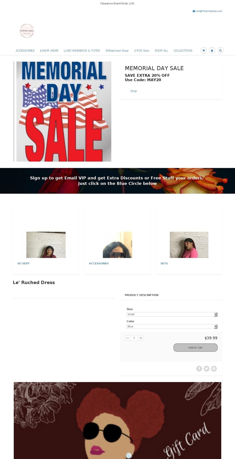 7four1fashion.com shopify website screenshot