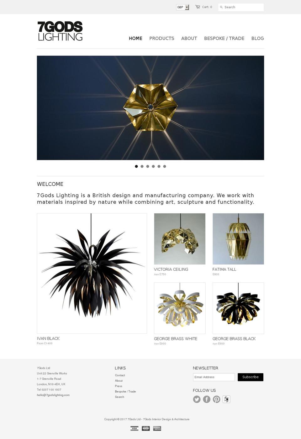 7gods.com shopify website screenshot