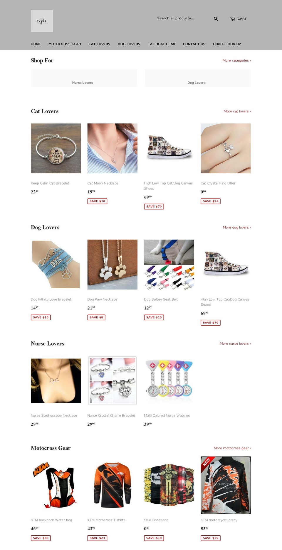 7katzz.com shopify website screenshot