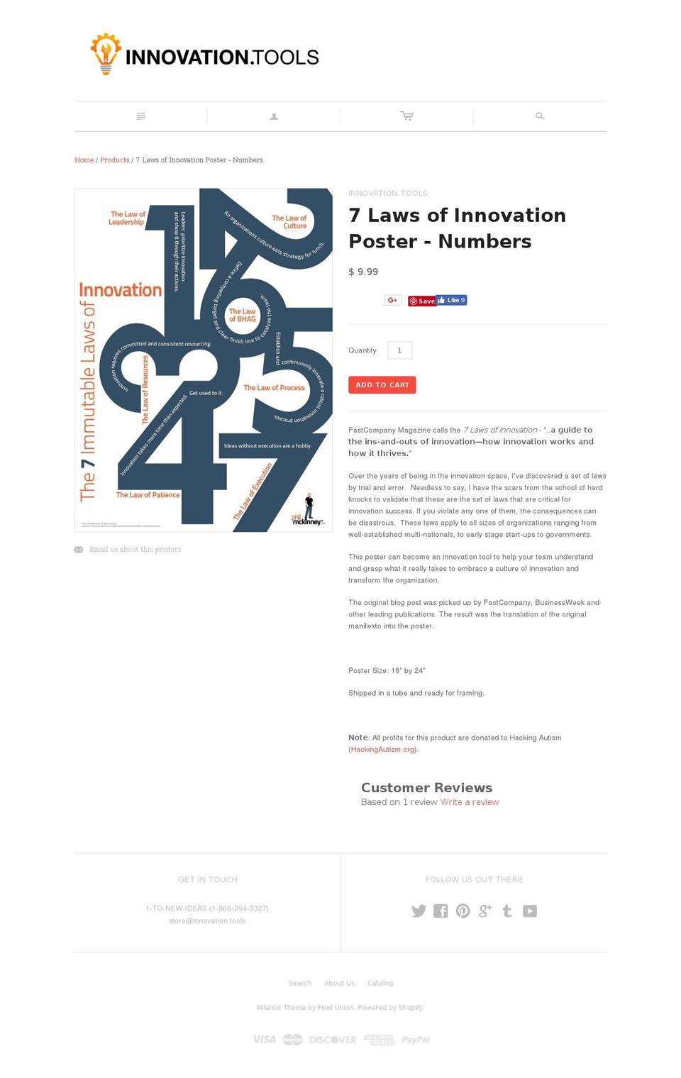 7lawsofinnovation.com — Shopify storefront screenshot