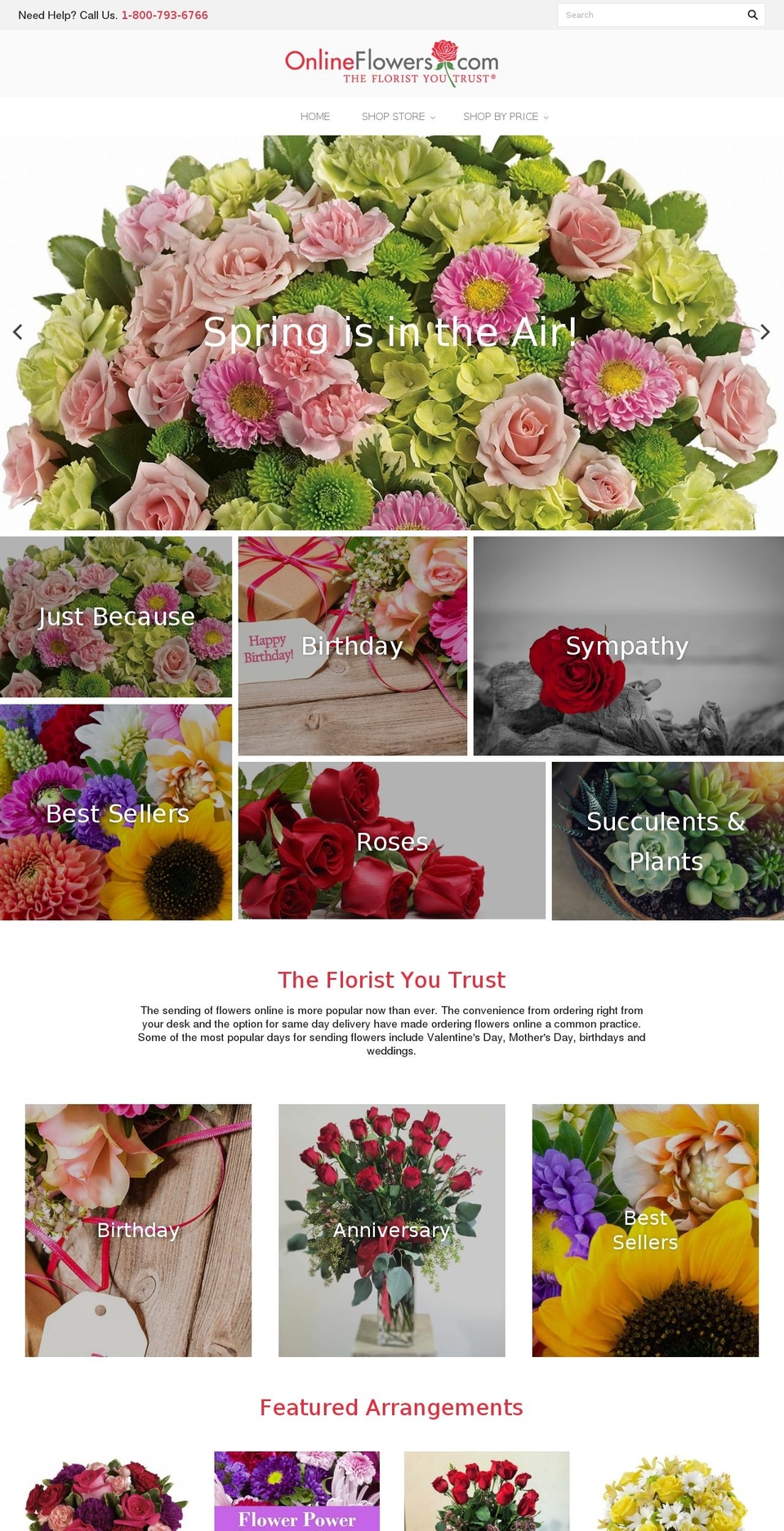 7onlineflowers.com — Shopify storefront screenshot