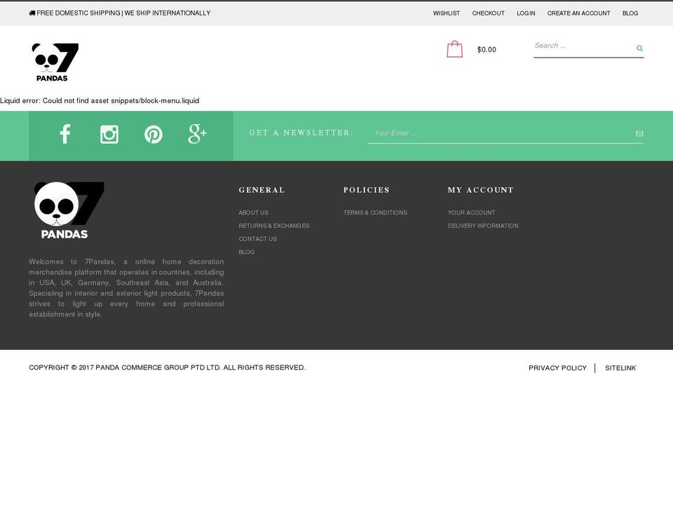 7pandas.com.au shopify website screenshot