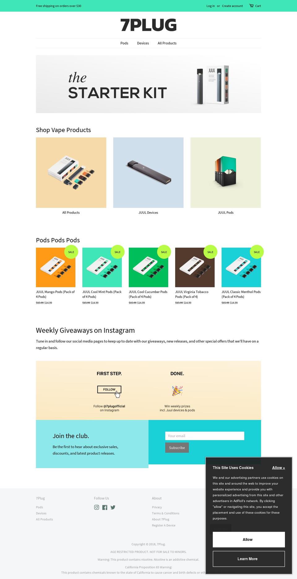7plug.com — Shopify storefront screenshot