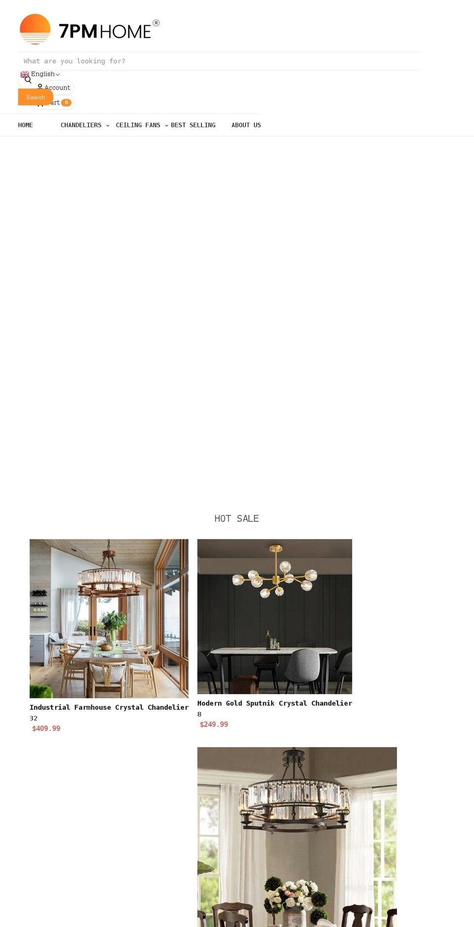 product detail perf Shopify theme site example 7pmlighting.com