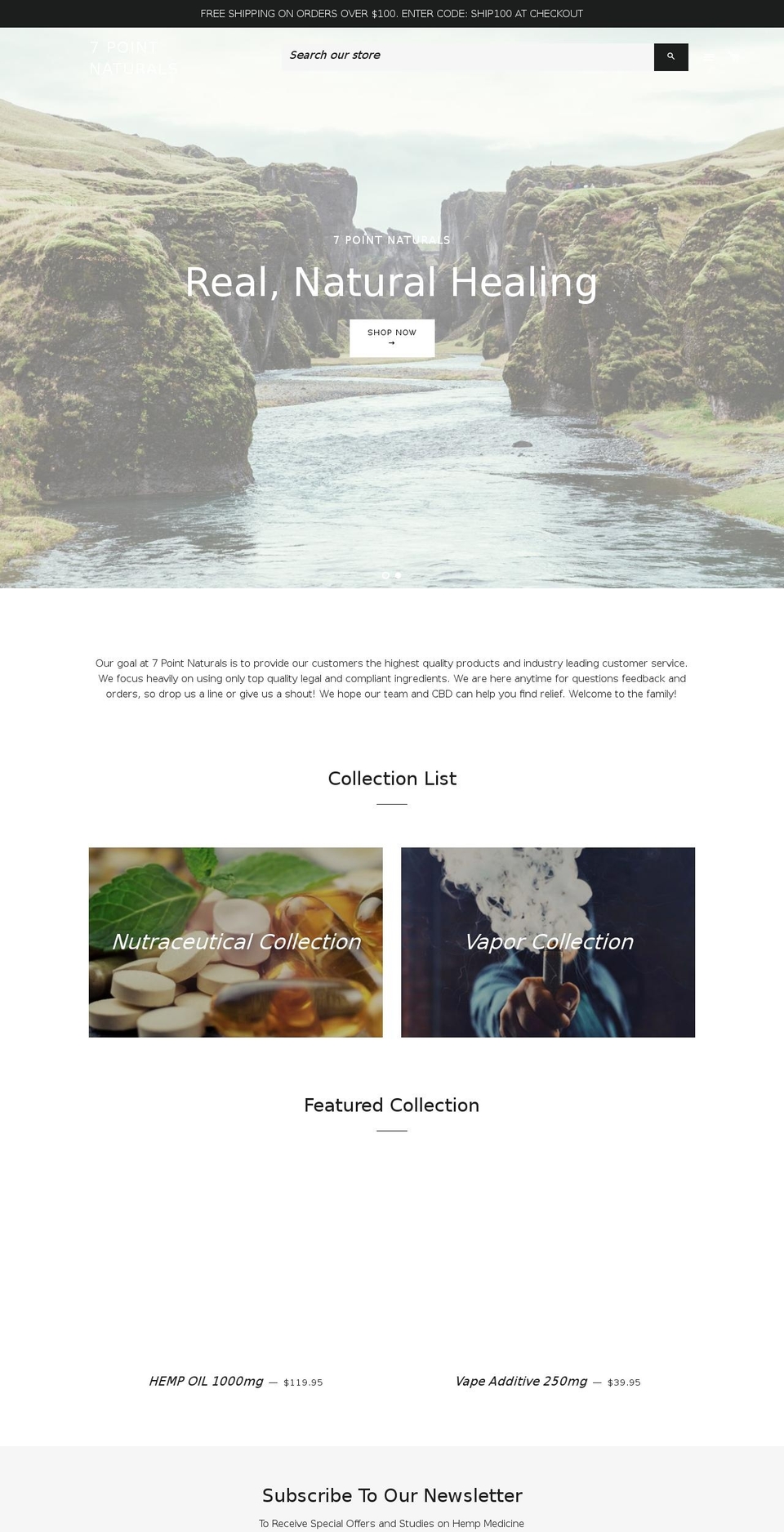 7pointnaturals.com — Shopify storefront screenshot