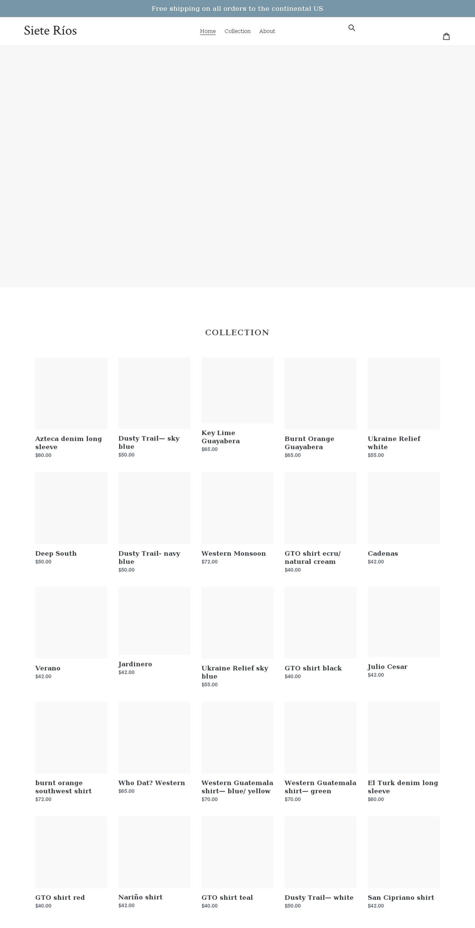7rios.com shopify website screenshot
