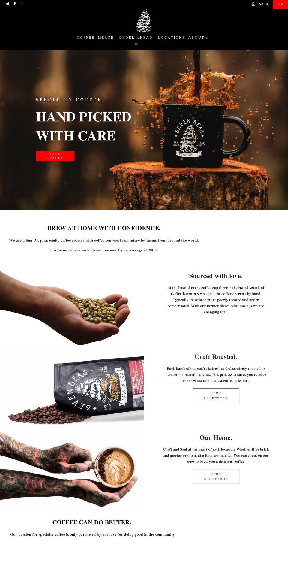 7seas.cafe shopify website screenshot