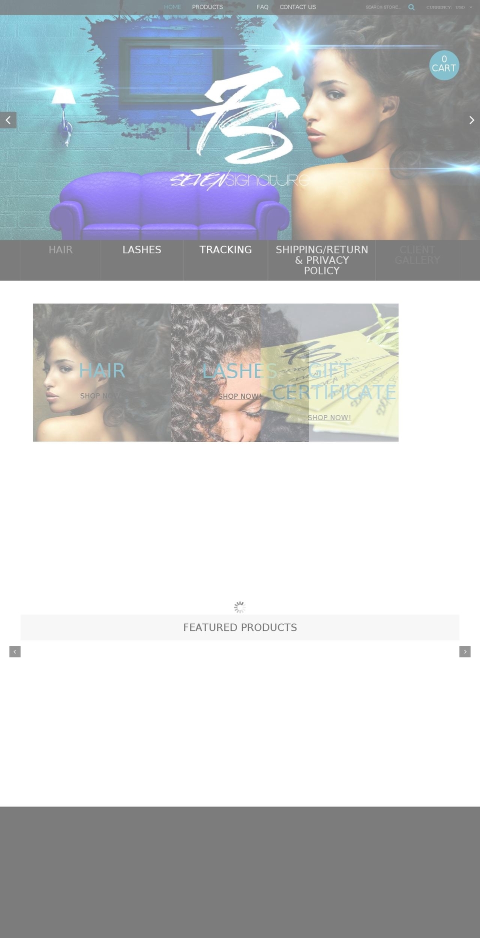 7signaturehair.net shopify website screenshot