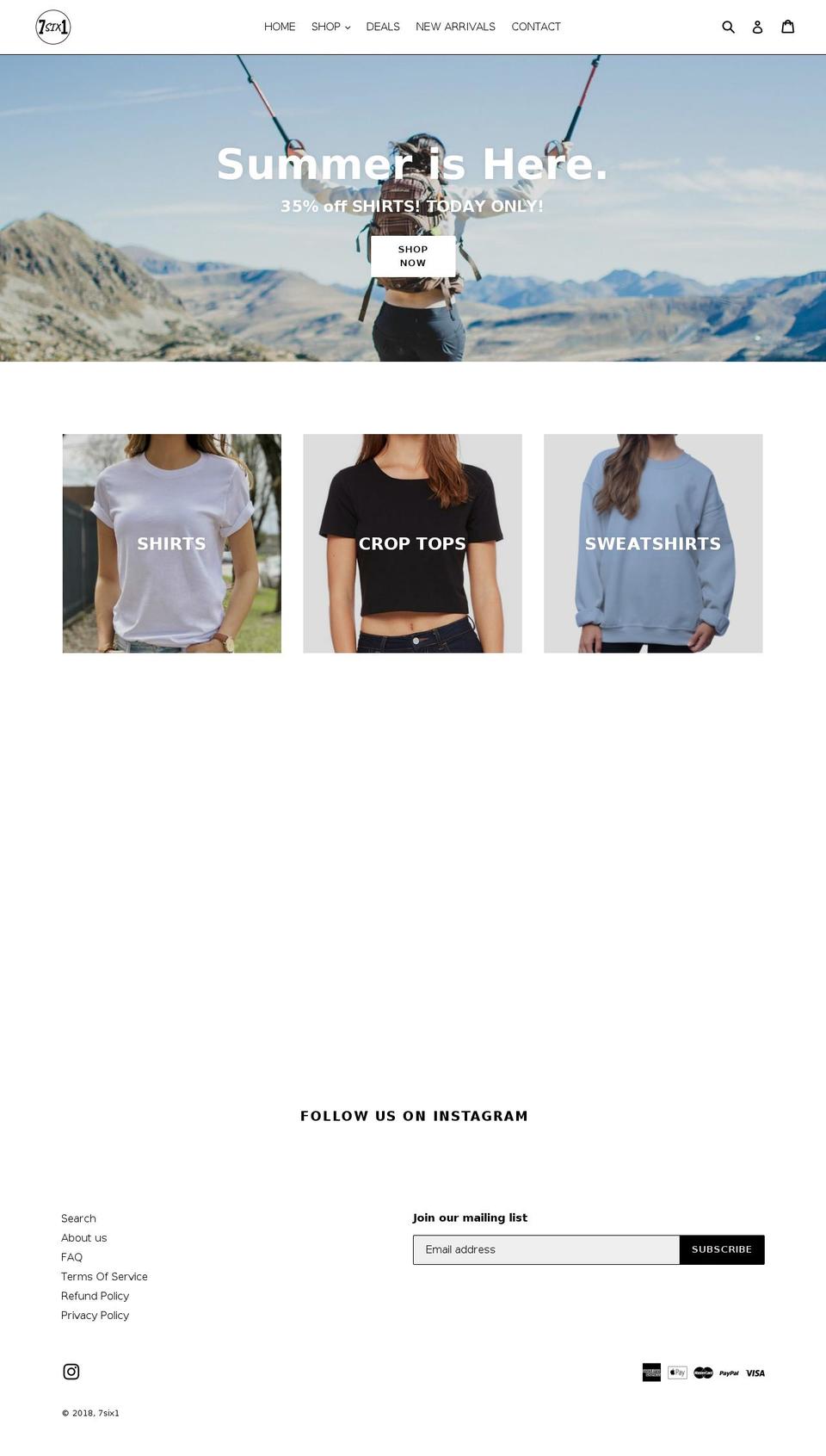 7six1.com — Shopify storefront screenshot