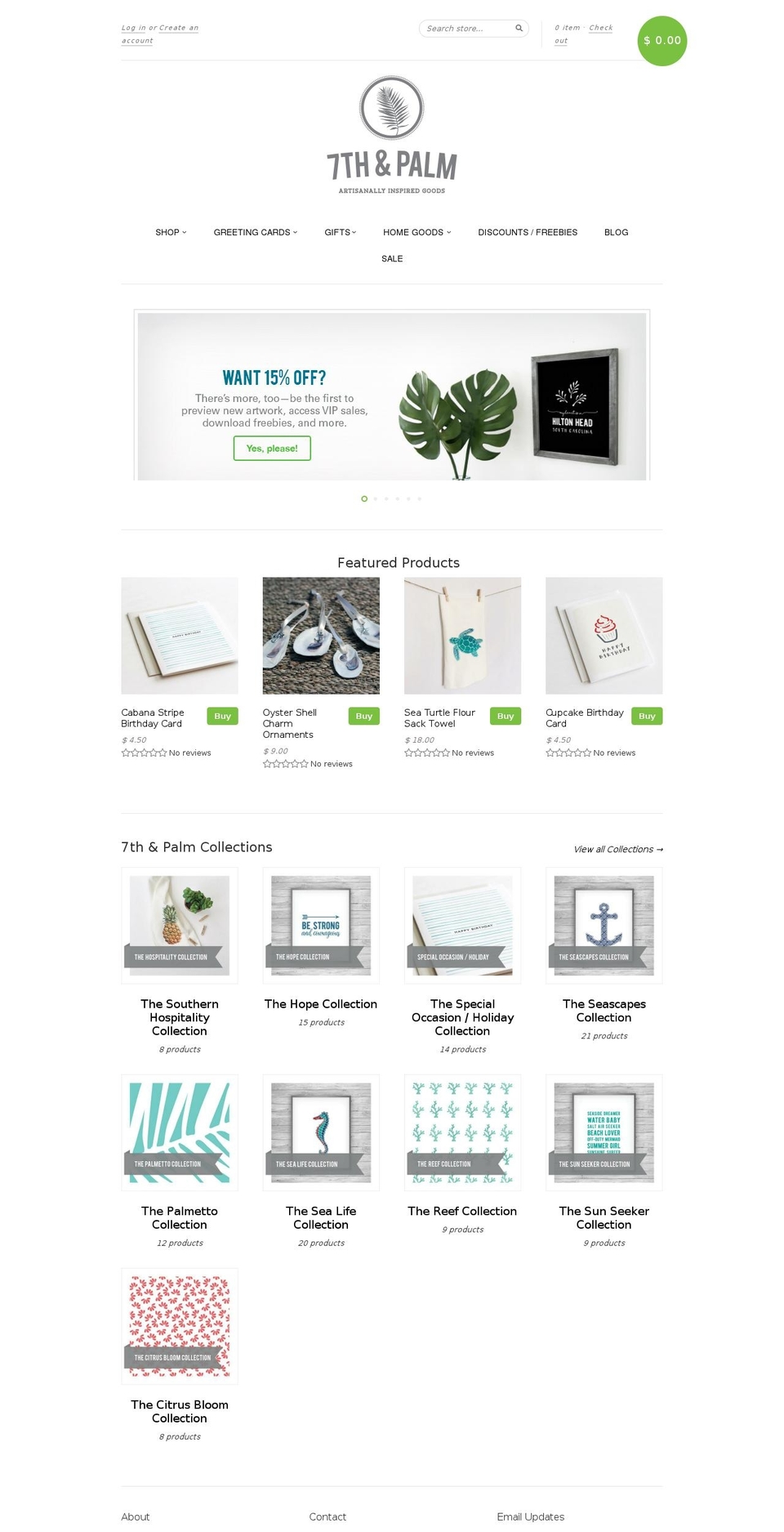 7thandpalm.com shopify website screenshot