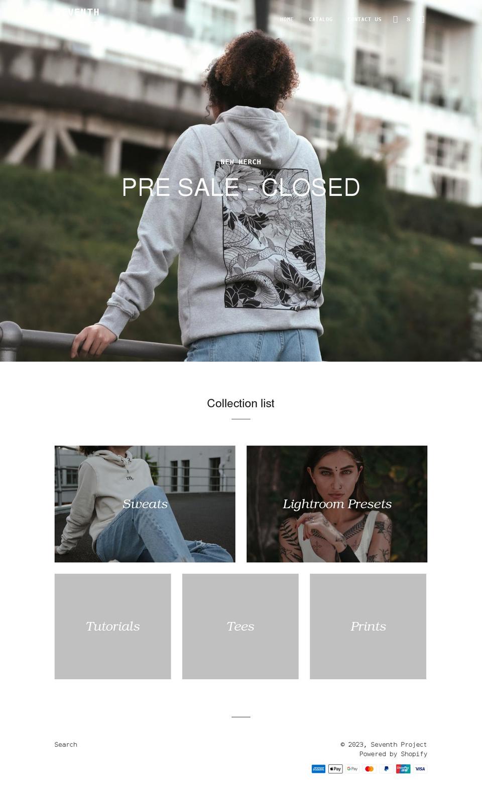 7thproject.com shopify website screenshot