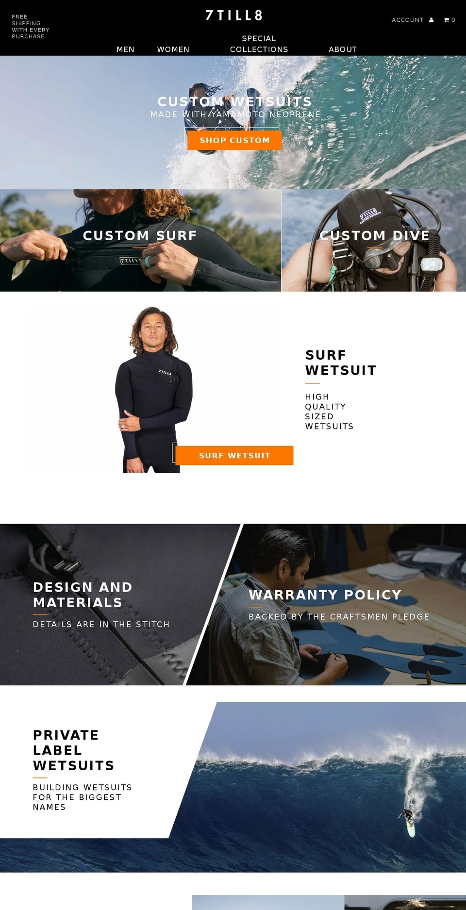 7to8wetsuits.com shopify website screenshot