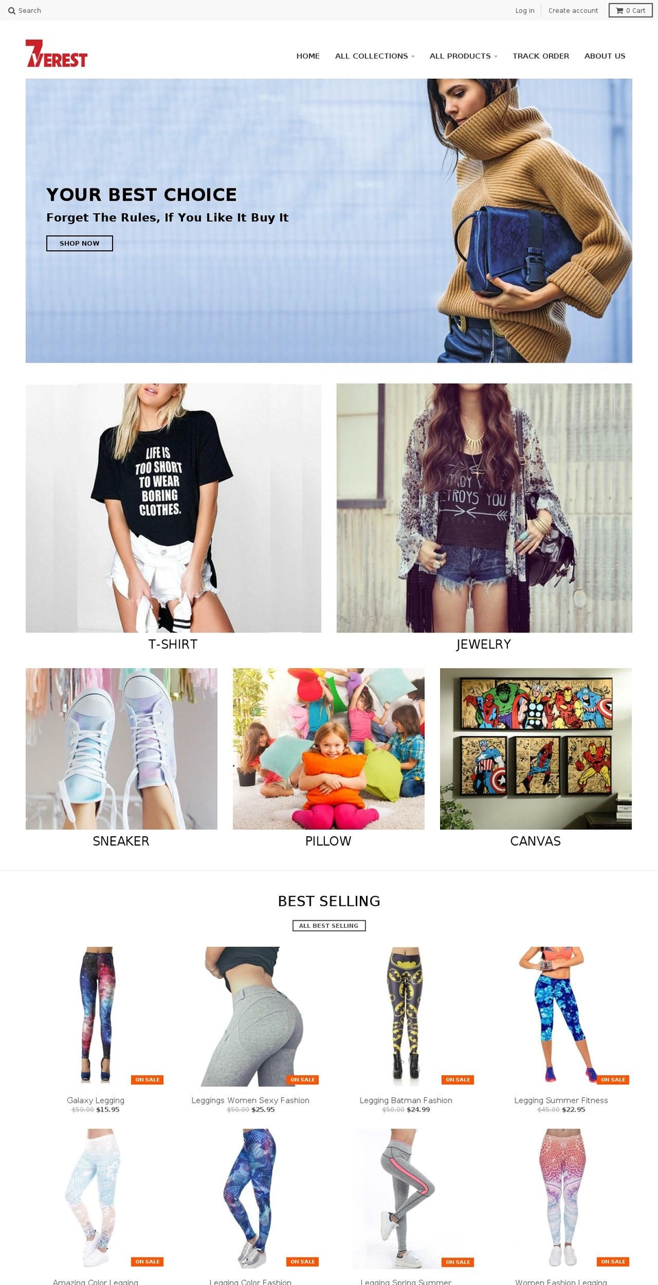 7verest.com shopify website screenshot