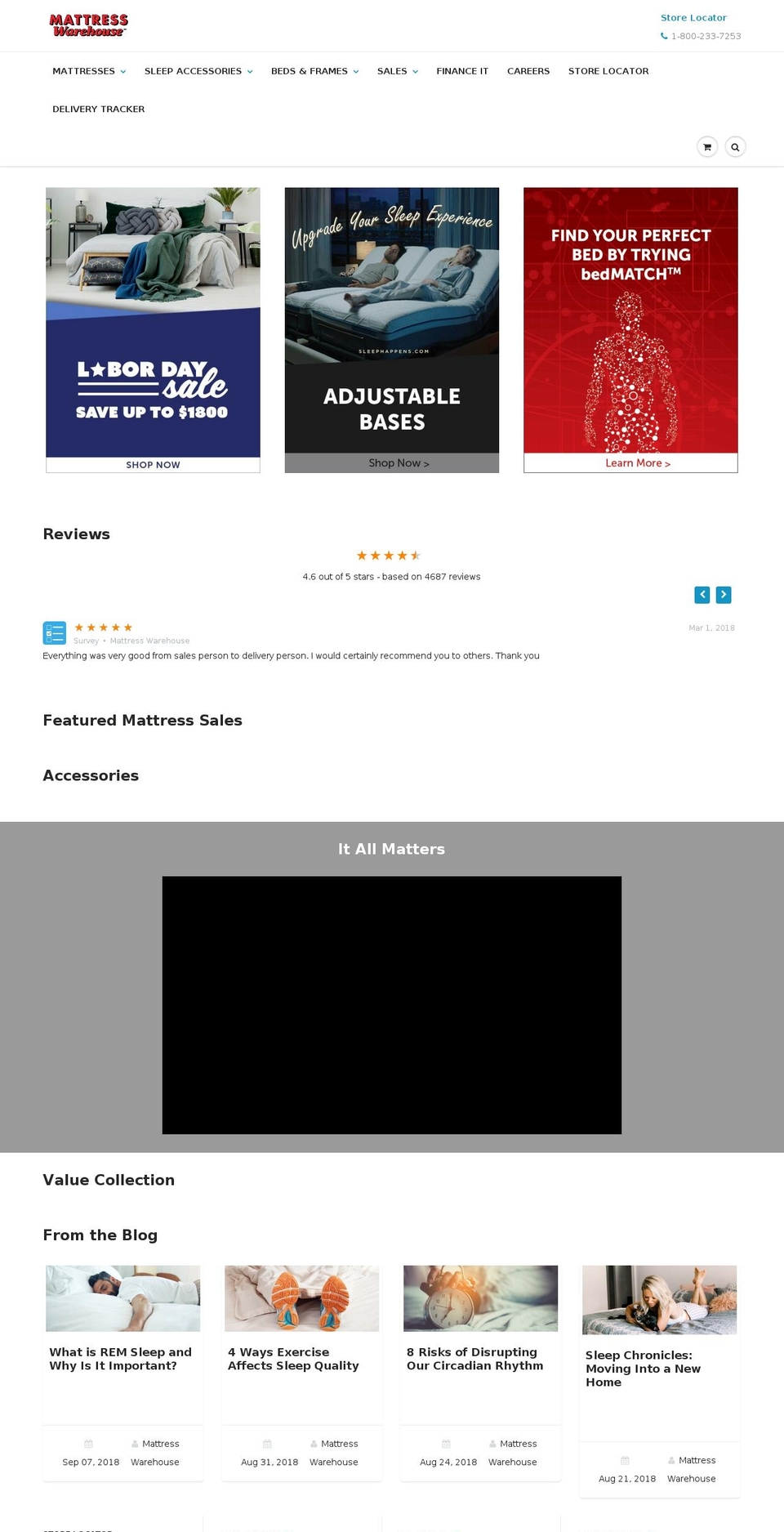 800bedsale.com — Shopify storefront screenshot