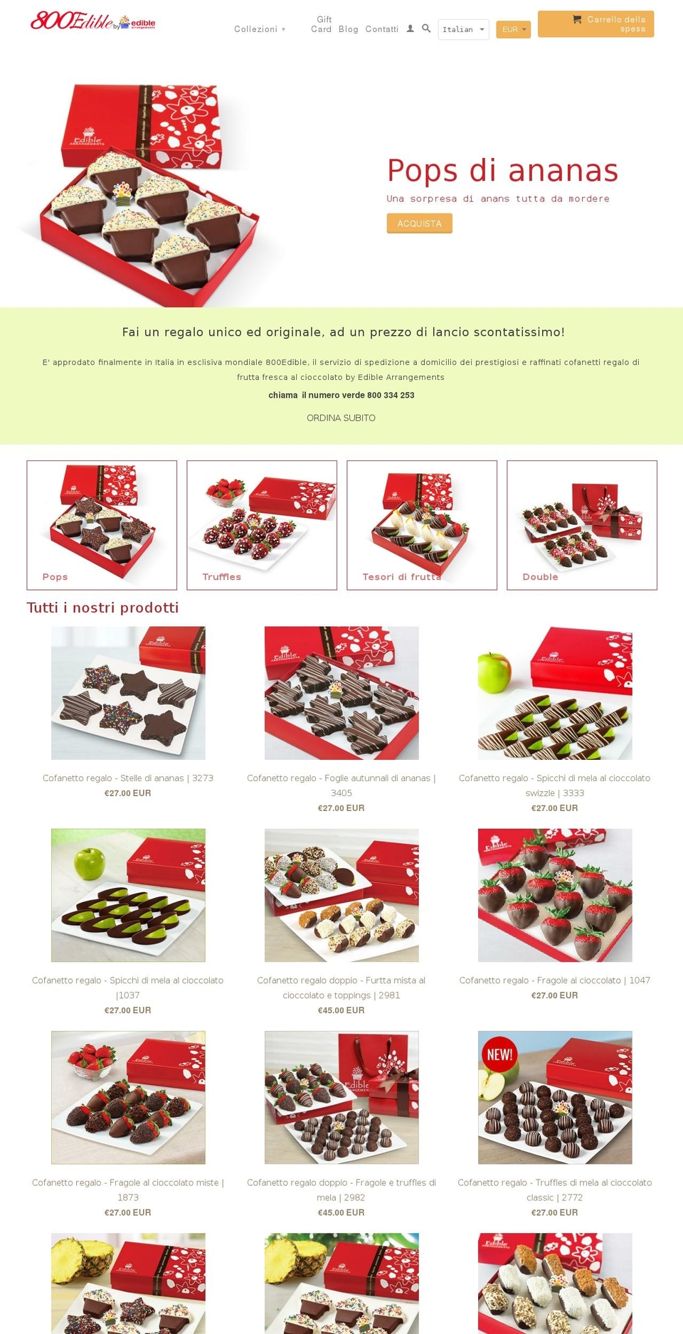 800edible.com shopify website screenshot