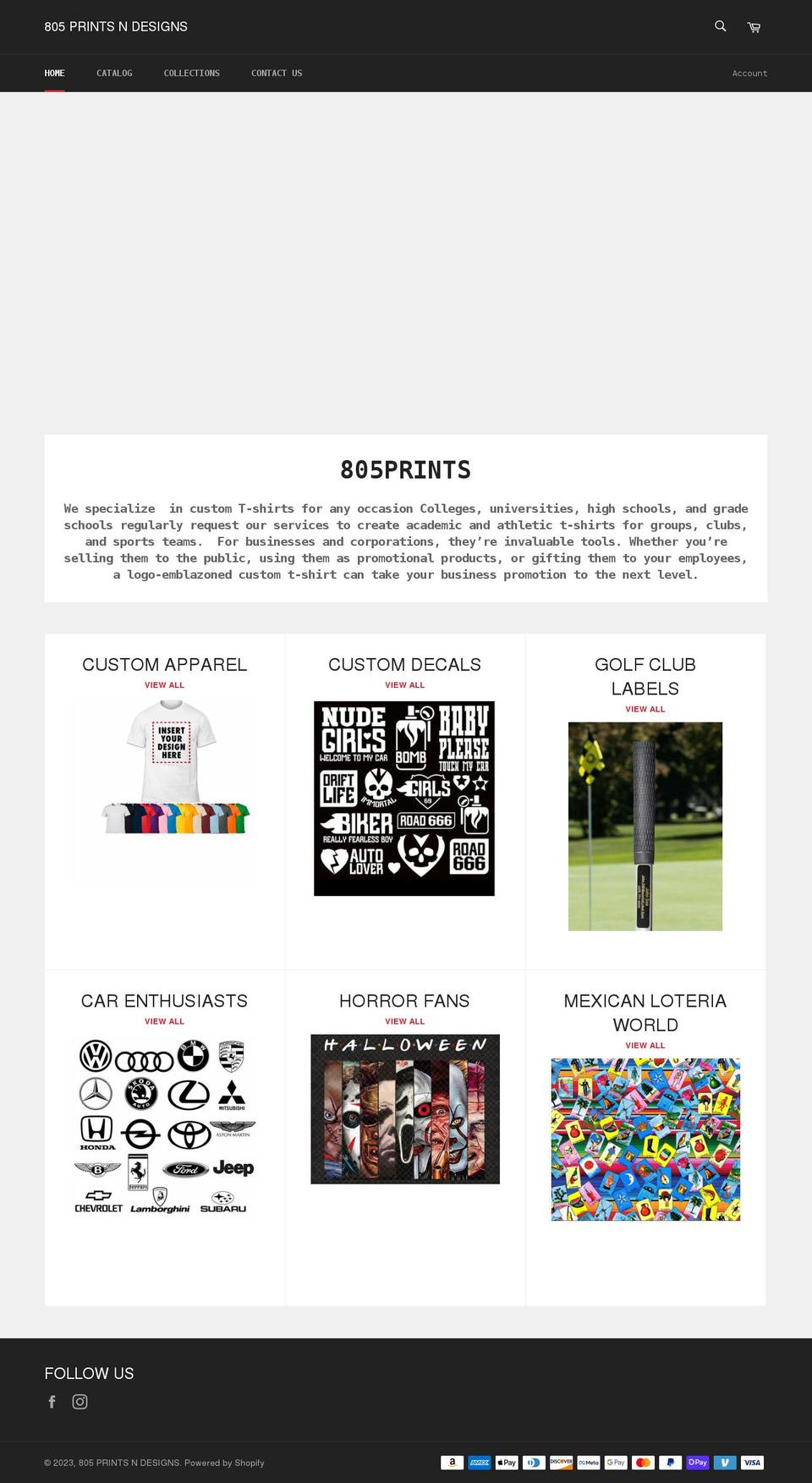 805printsndesigns.com shopify website screenshot