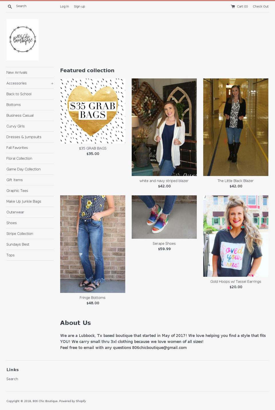 806chicboutique.com — Shopify storefront screenshot