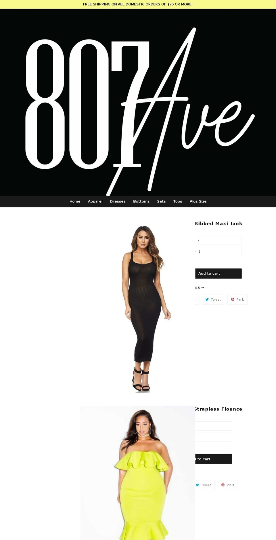 807ave.com shopify website screenshot