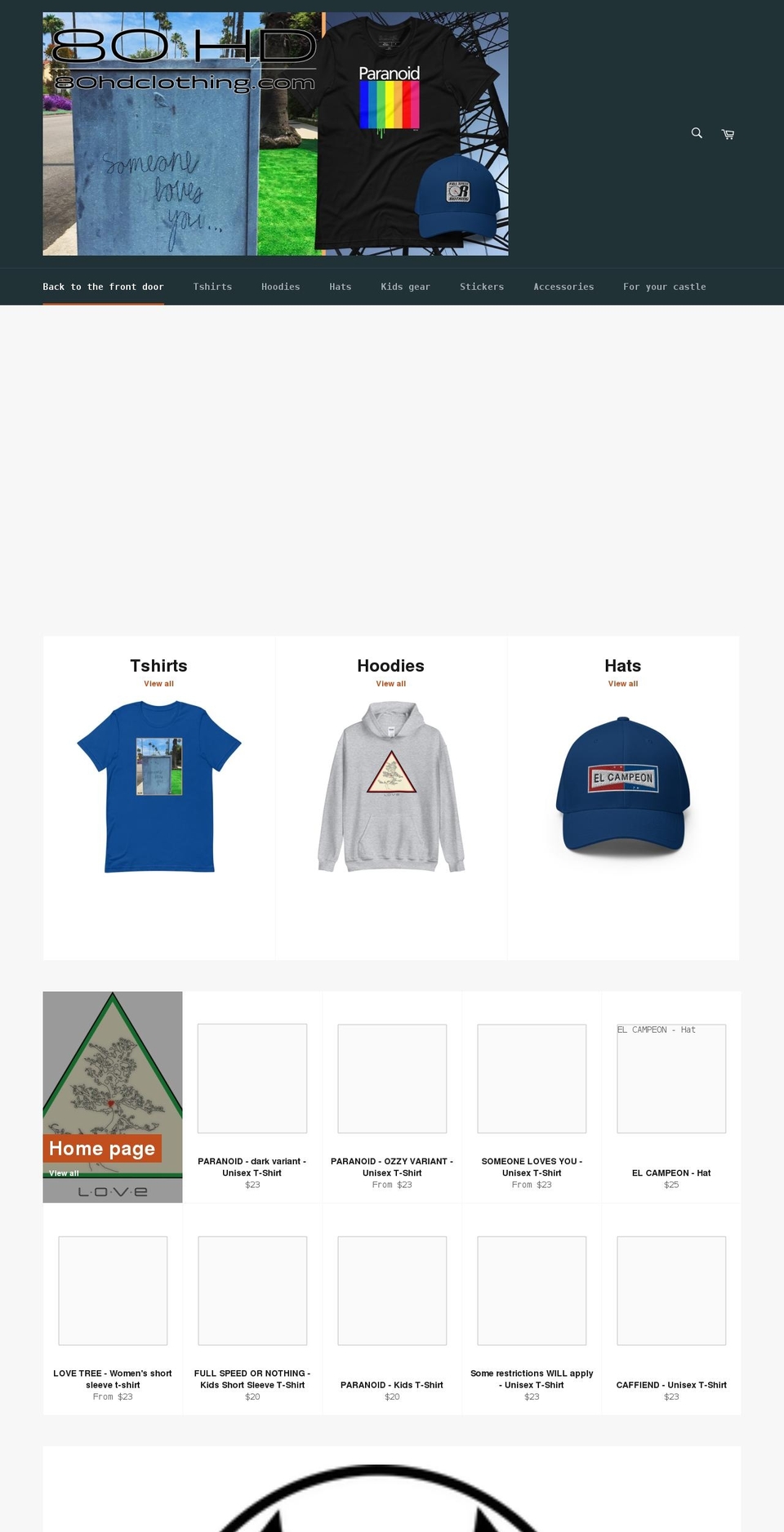 80hdclothing.com shopify website screenshot